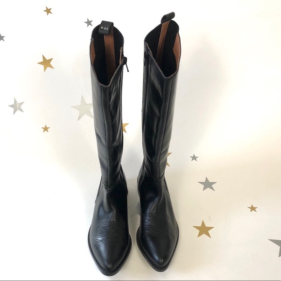 tall black cowboy boots